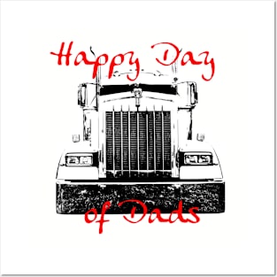 Father's Day classic American semi truck Day of Dads Posters and Art